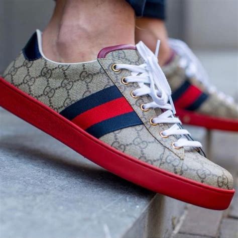 gucci sneakers red green|Gucci red bottom sneakers.